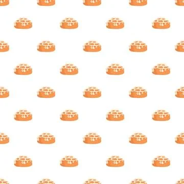 Cinnamon roll seamless pattern with white icing Stock Illustration