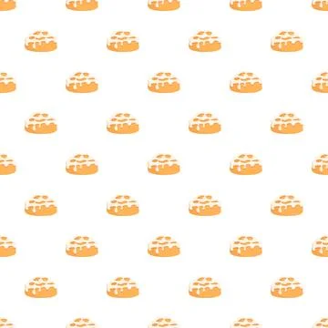 Cinnamon roll seamless pattern with white icing Illustrazione stock
