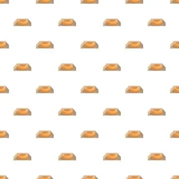 Cinnamon roll seamless pattern on a white background Illustrazione stock