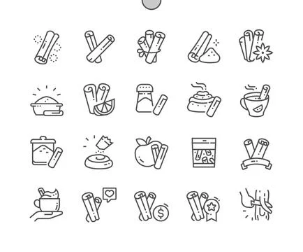 Cinnamon. Rolled sticks of cinnamon. Stock Illustration