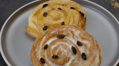 Cinnamon rolls, Dolly in Dark background Stock Footage 278608599