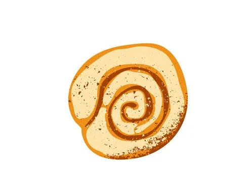 Cinnamon rolls or cinnabon vector illustration. Homemade sweet traditional Stock Illustration