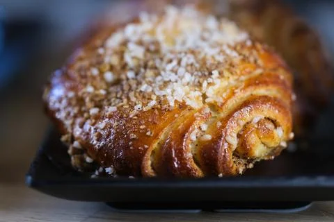Cinnamon rolls on a plate Stock Photos