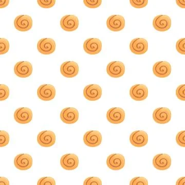 Cinnamon rolls seamless pattern baking sweet pastry texture Stock Illustration