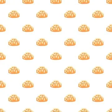 Cinnamon rolls seamless pattern frosting background 스톡 일러스트