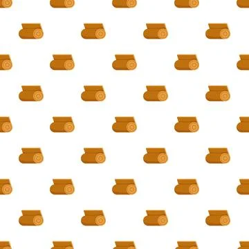 Cinnamon rolls seamless pattern repeating on white background Stock Illustration