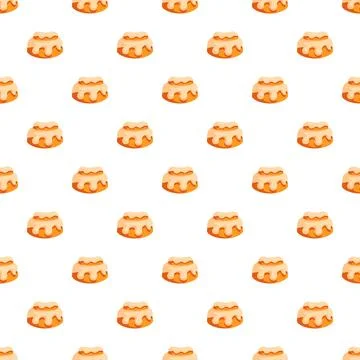 Cinnamon rolls seamless pattern with white frosting Stock Illustration