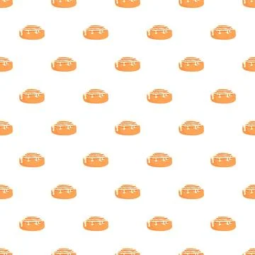 Cinnamon rolls seamless pattern with white frosting Stock Illustration