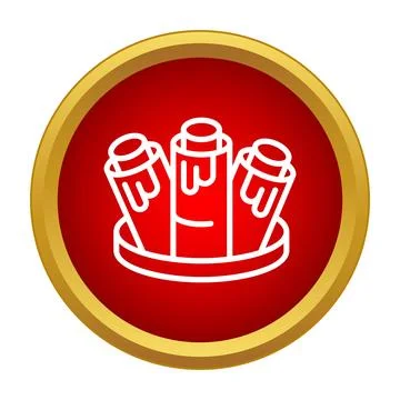Cinnamon rolls standing in a tray icon design Stock Illustration