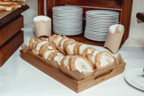 Cinnamon rolls on the table Stock Photos
