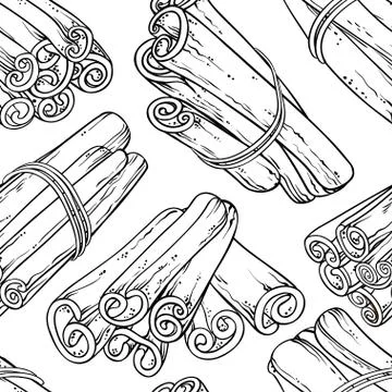 Cinnamon seamless pattern Illustrazione stock