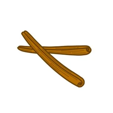 Cinnamon stick doodle icon, vector color illustration Stock Illustration