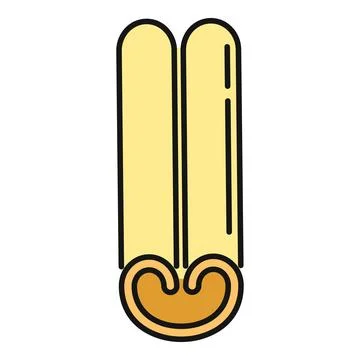 Cinnamon stick spice ingredient line art icon Stock Illustration