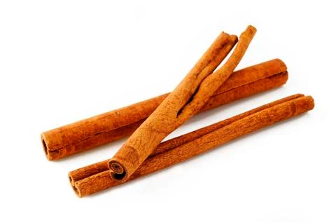 Cinnamon stick on white background Stock Photos