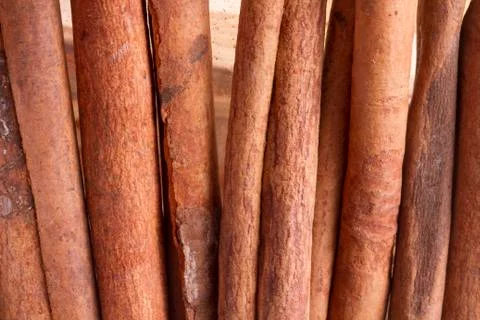 Cinnamon Sticks background Stock Photos