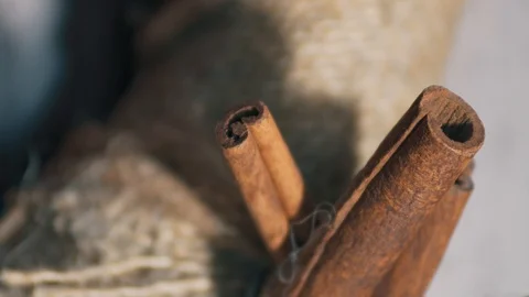 Cinnamon sticks close-up Stock Footage 106063997