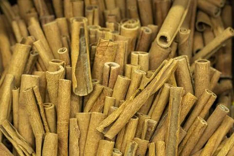 Cinnamon Sticks Close Up Foto stock