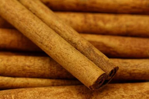 Cinnamon sticks closeup Stock Photos