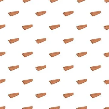 Cinnamon sticks creating seamless spice pattern background Stock Illustration