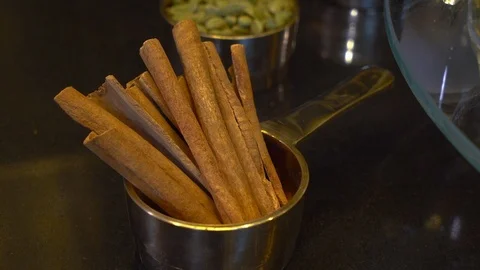 Cinnamon sticks on a display Stock Footage 108287509