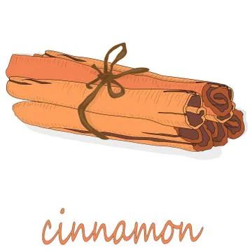 Cinnamon sticks isolated on white background. Vector illustration Stock Illustration