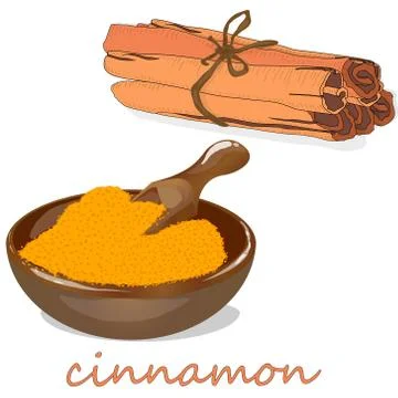 Cinnamon sticks isolated on white background. Vector illustration Stock Illustration