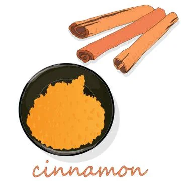 Cinnamon sticks isolated on white background. Vector illustration Stock Illustration