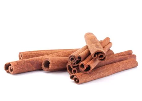 Cinnamon sticks  isolated on white background Stock Photos
