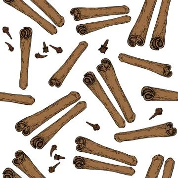 Cinnamon sticks pattern Stock Illustration