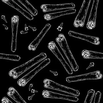 Cinnamon sticks pattern Stock Illustration