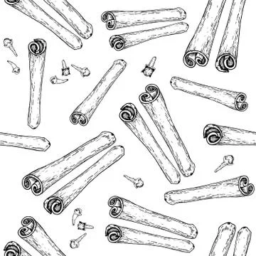 Cinnamon sticks pattern Stock Illustration