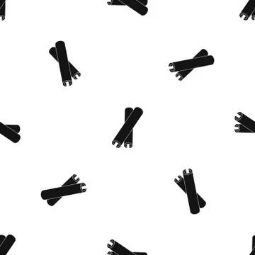 Cinnamon sticks pattern seamless black Stock-Illustration