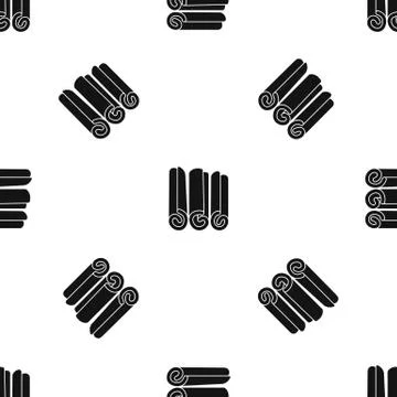 Cinnamon sticks pattern seamless black Stock-Illustration