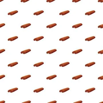 Cinnamon sticks seamless pattern on white background Stock-Illustration