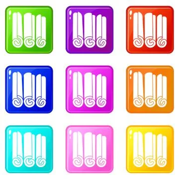Cinnamon sticks set 9 Stock-Illustration