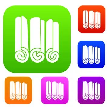 Cinnamon sticks set collection Stock-Illustration