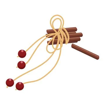 Cinnamon sticks tied with string. Vector illustration. Stock Illustration