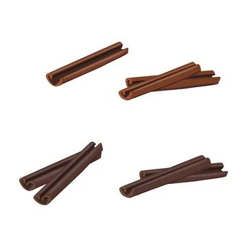 Cinnamon sticks on a white background collection Stock Illustration