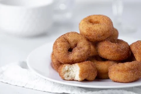 Cinnamon sugar mini donuts Stock Photos