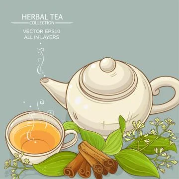 Cinnamon tea illustration Illustrazione stock