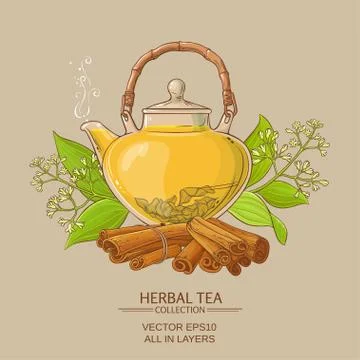 Cinnamon tea illustration Illustrazione stock