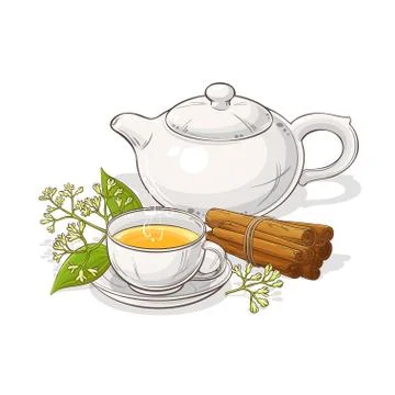 Cinnamon tea illustration Illustrazione stock