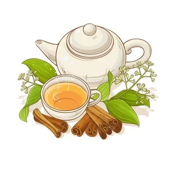 Cinnamon tea illustration Stock Illustration
