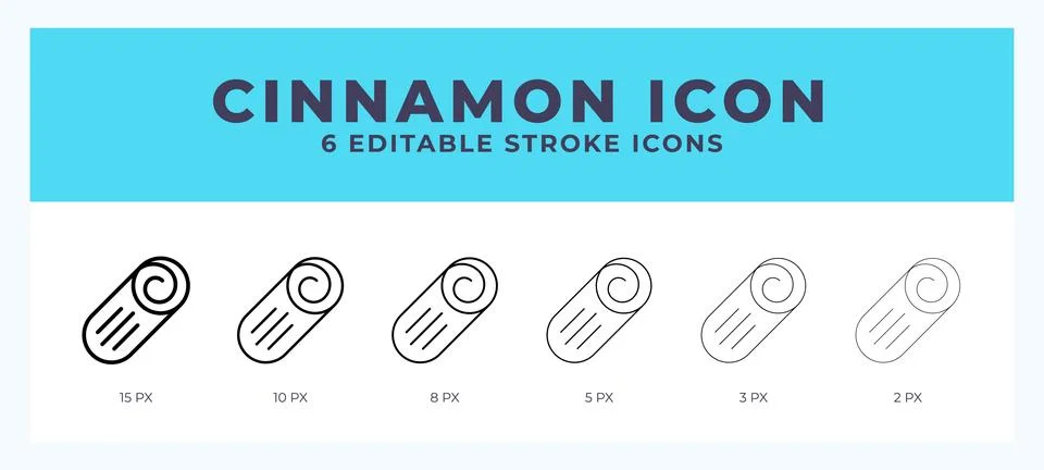 Cinnamon vector icon. With different stroke vector illustration. Stock Illustration