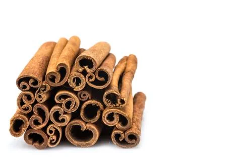 Cinnamon on a white background Stock Photos