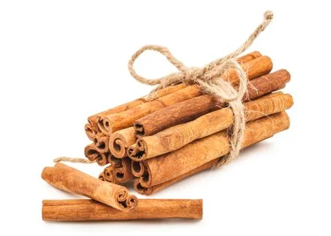 Cinnamon on white background 스톡 사진