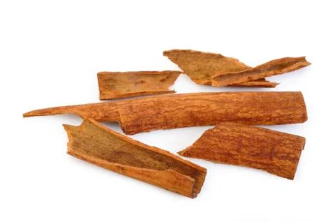 Cinnamon on white background Stock Photos