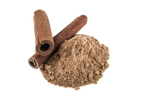 Cinnamon on a white background Stock Photos