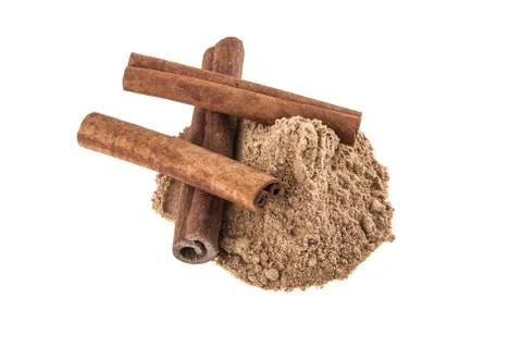 Cinnamon on a white background Stock Photos