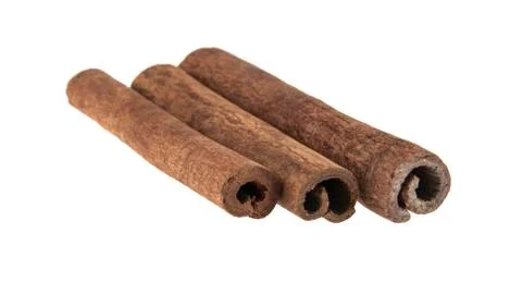 Cinnamon on a white background Stock Photos